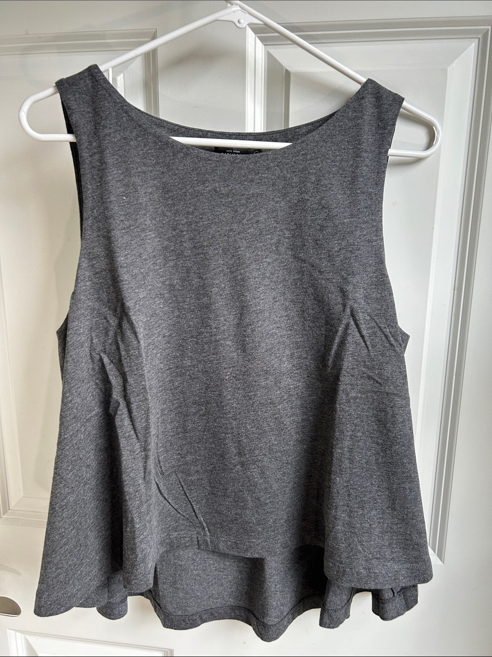 kate spade Sleeveless Peplum Tank Top - Charcoal Gray